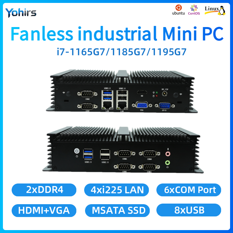 Встроенный безвентиляторный ПК – обзор и цена Fanless Industrial Pc Rs485 Core I7